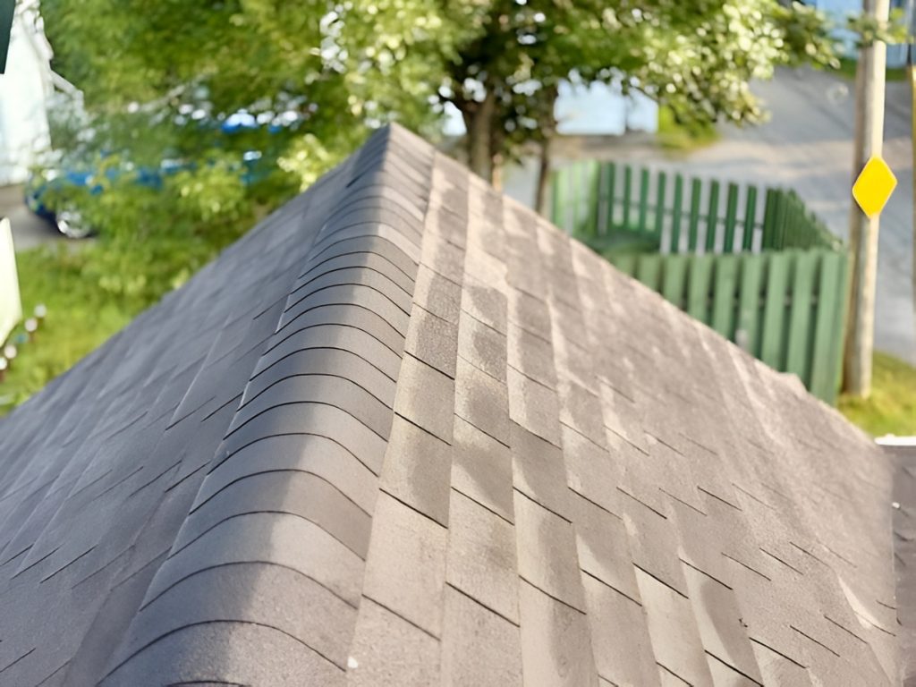 close-up of roof tiles